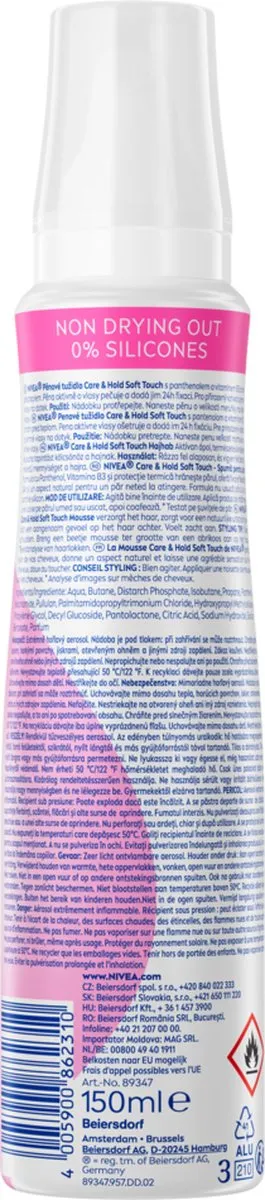 NIVEA Care & Hold Soft Touch Haarmousse 6x150ml