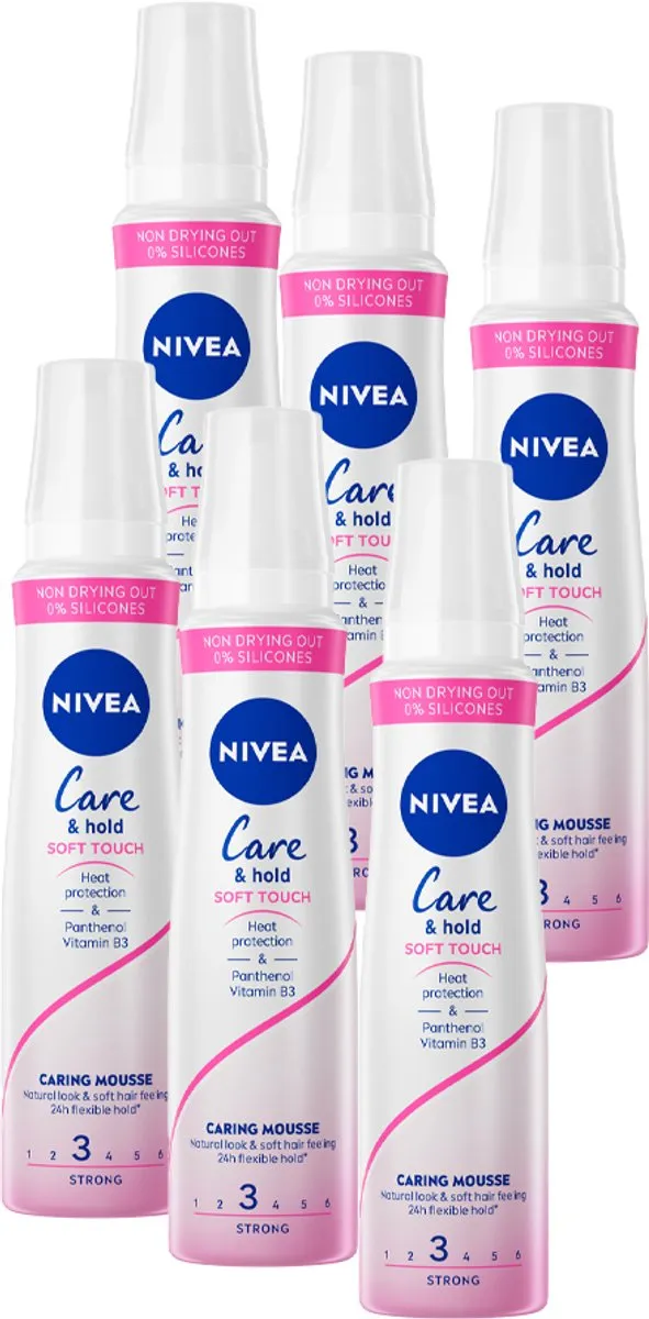 NIVEA Care & Hold Soft Touch Haarmousse 6x150ml