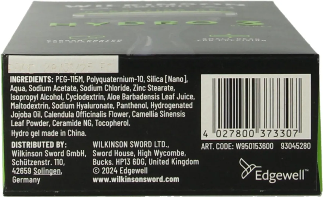 Wilkinson Sword Hydro 3 Skin Protection - 3 Mesjes - Groen/Zwart
