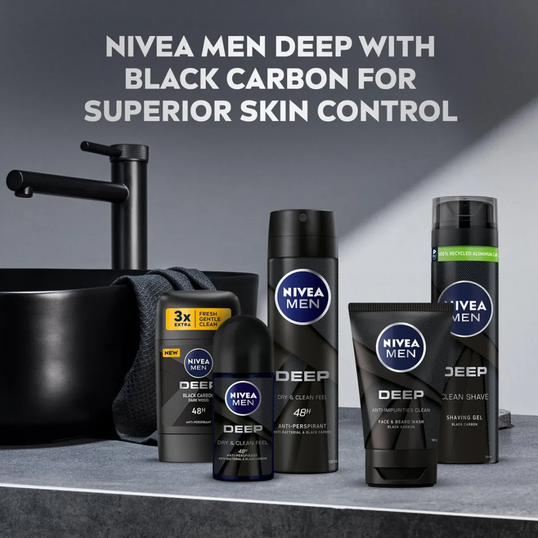 NIVEA MEN Deep Deodorant Spray Dark Wood - 6x150ml - afbeelding 6 van 6