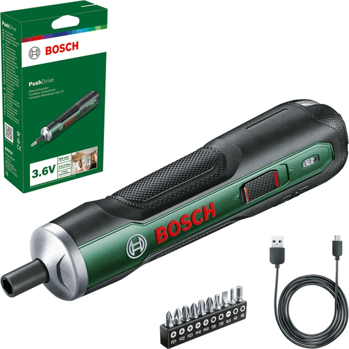 Bosch PushDrive 06039C6002 Schroefmachine - 10-delige bitset