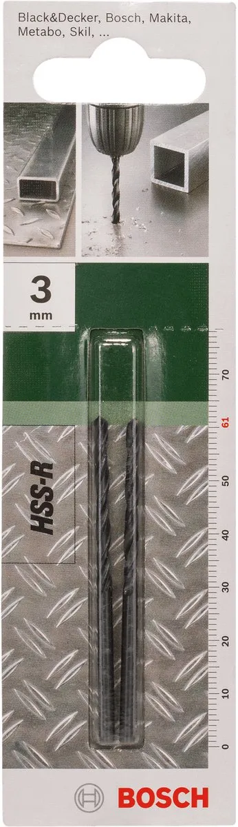 Bosch Metaalboren HSS-R 3mm DIN 338 - 3x33x61mm - 1 Stuk