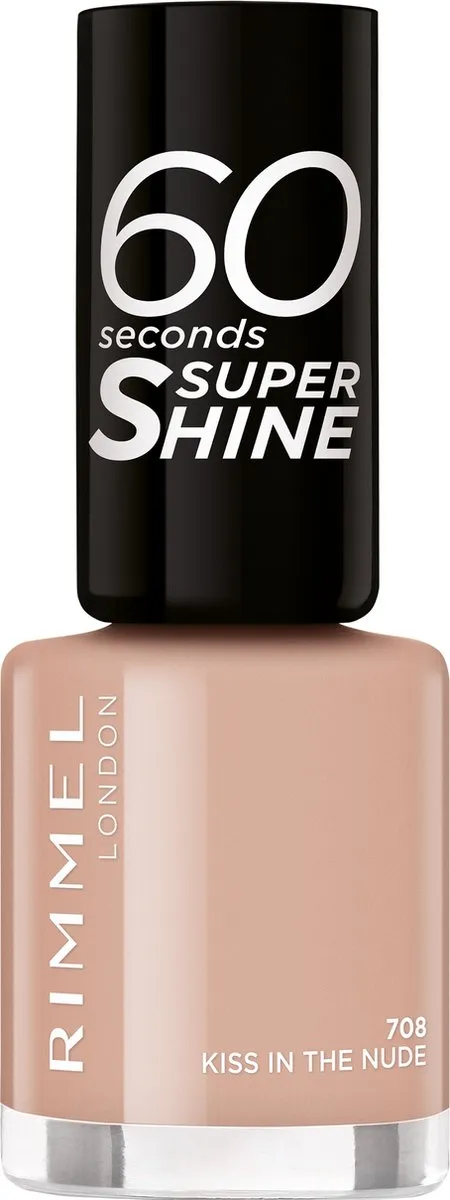Rimmel London 60 Seconds Super Shine Nagellak 708 Kiss In The Nude - 8ml