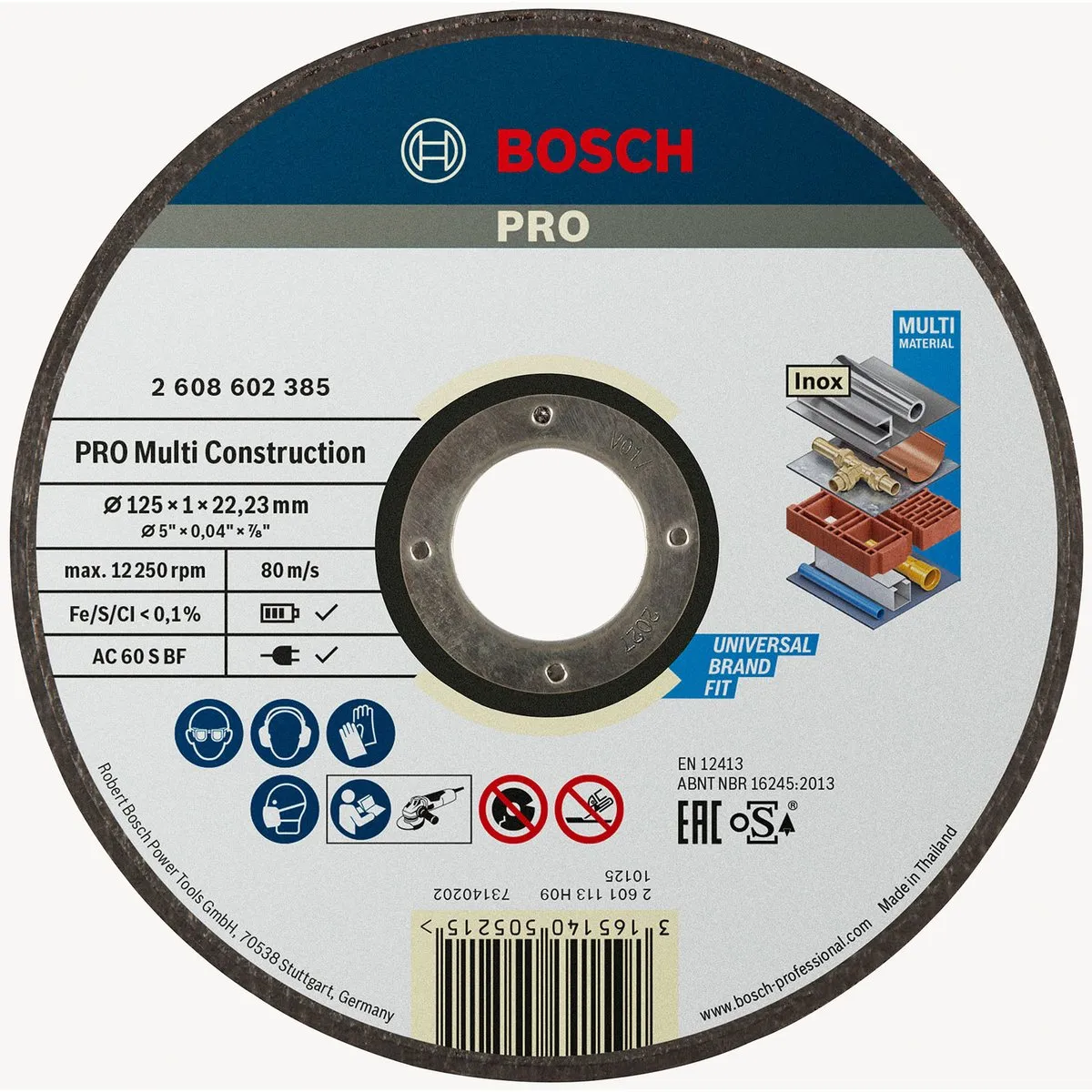Bosch Rapido Multi Construction ACS 60 V Doorslijpschijf 125mm