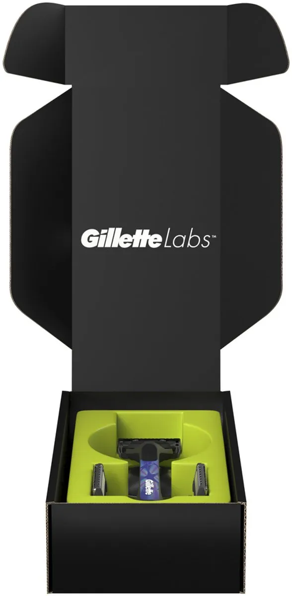 Gillette Labs Houder + 8 Scheermesjes UEFA Champions League - Zwart/Groen/Blauw