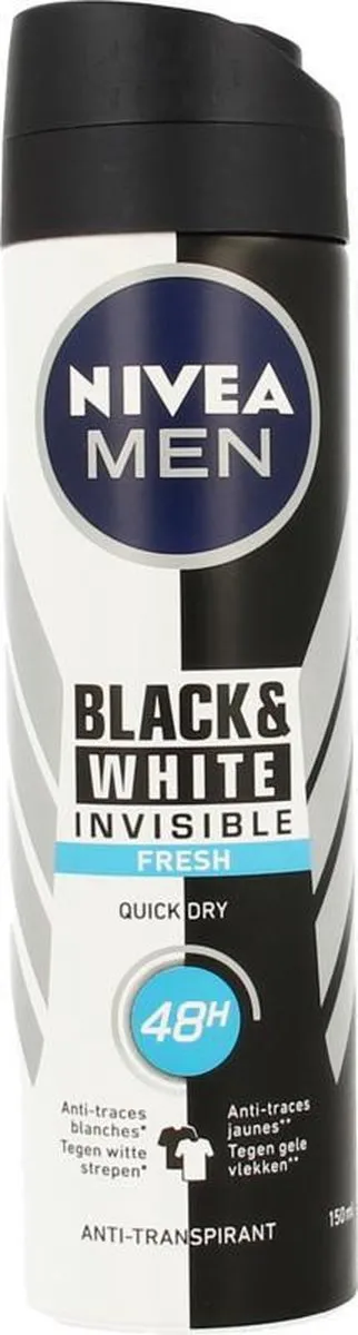 NIVEA Men Black & White Invisible Fresh Deo Spray 150ml - afbeelding 6 van 6