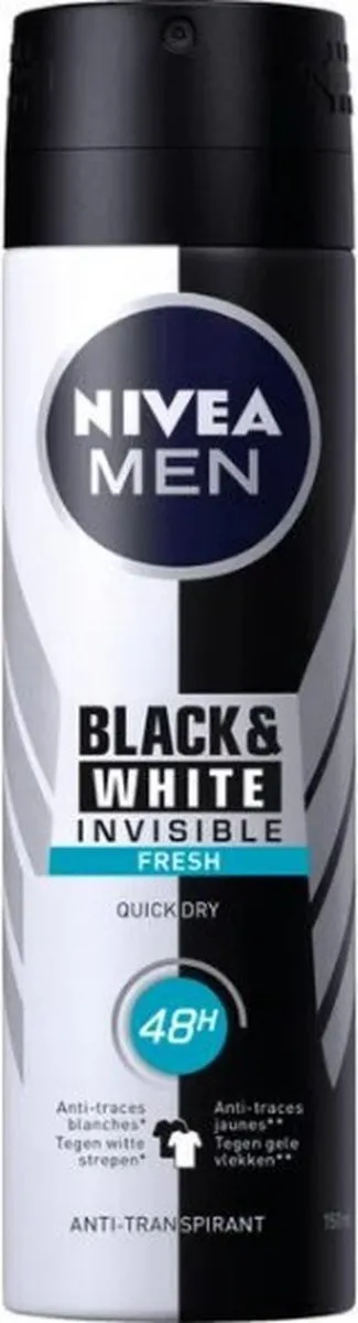 NIVEA Men Black & White Invisible Fresh Deo Spray 150ml
