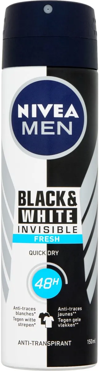 NIVEA Men Black & White Invisible Fresh Deo Spray 150ml