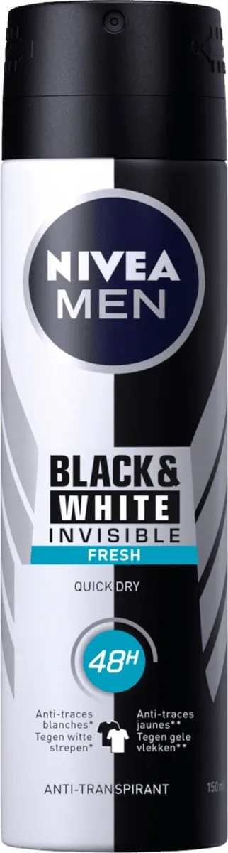 NIVEA Men Black & White Invisible Fresh Deo Spray 150ml