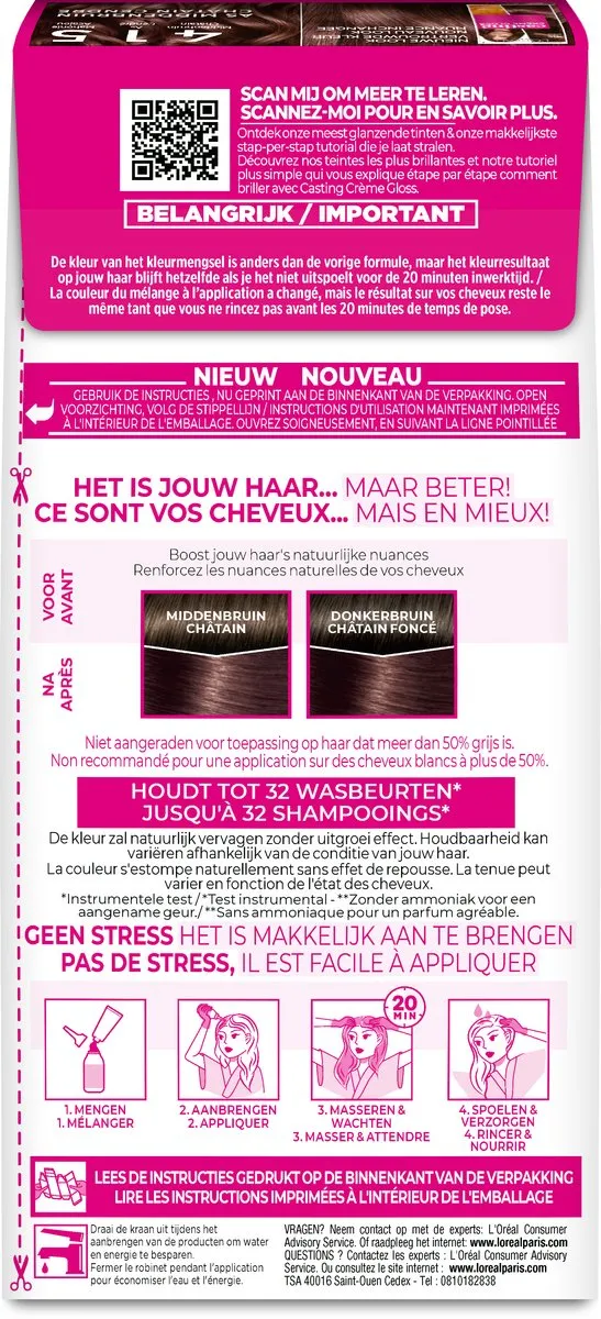 L'Oréal Paris Casting Crème Gloss 415 As Middenbruin