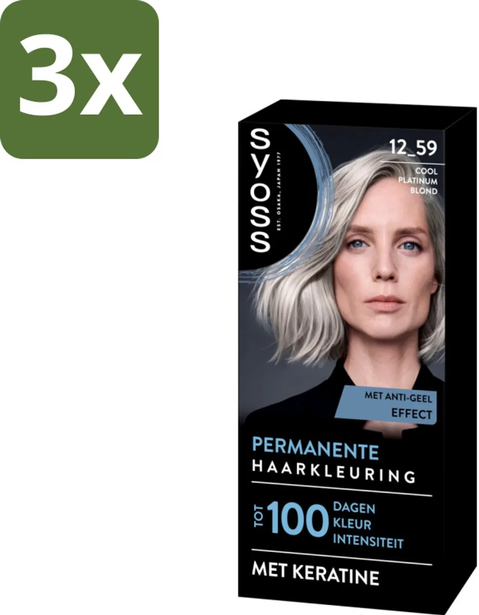 SYOSS Coloration 12-59 Cool Platinum Blond Haarverf - 3x345ml