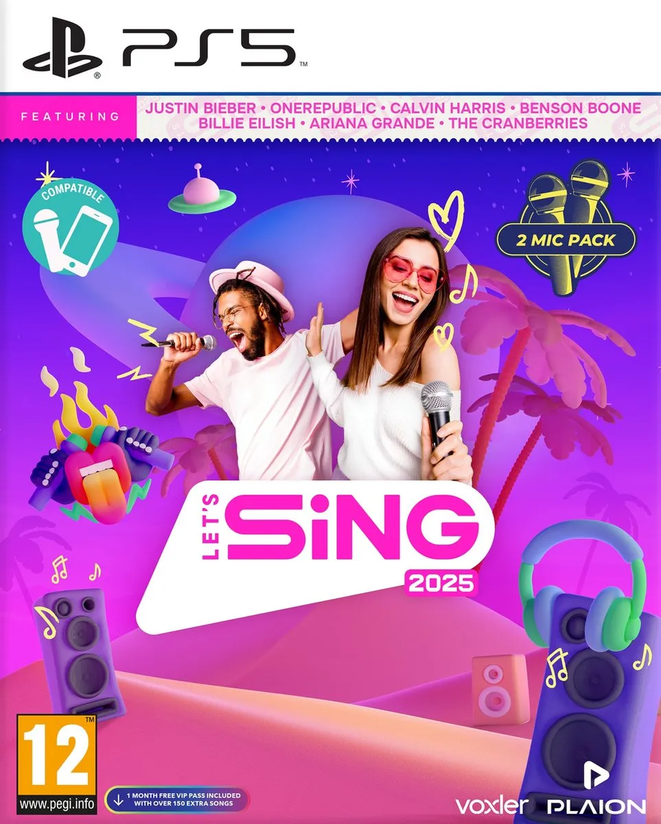 Plaion Let's Sing 2025 PS5 - 2 Microfoons