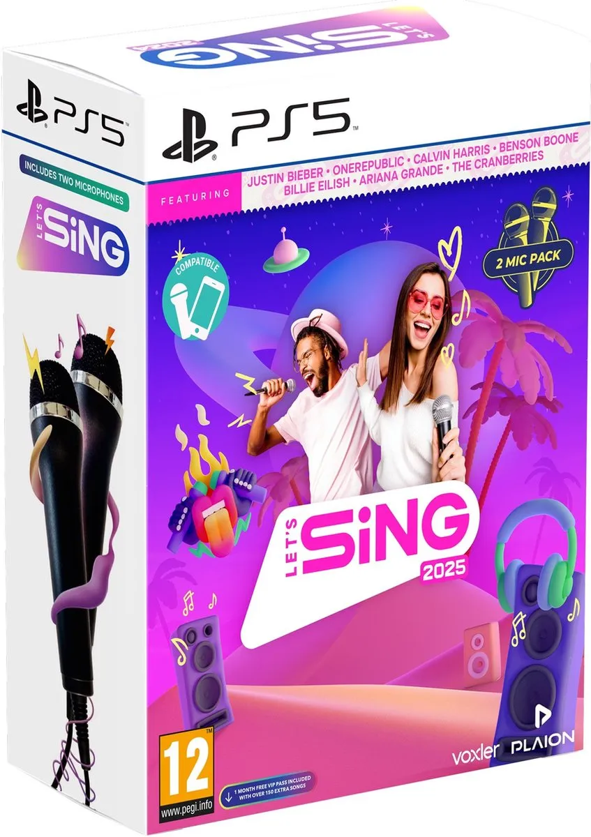 Plaion Let's Sing 2025 PS5 - 2 Microfoons