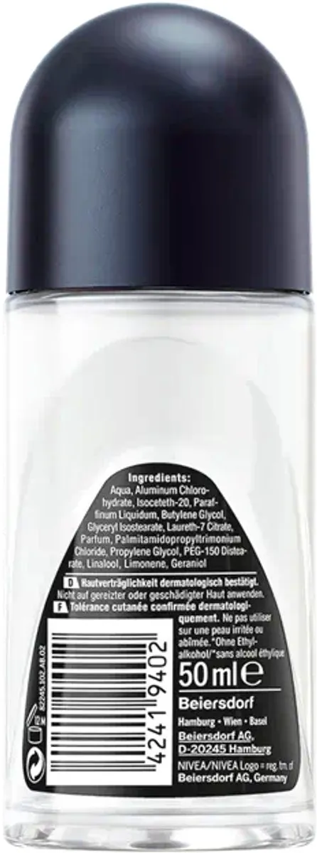 NIVEA Deoroller Black&White Invisible Clear 50ml - 6 Stuks