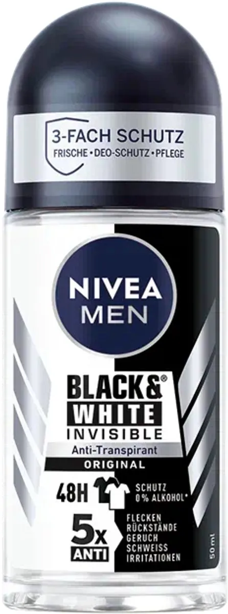 NIVEA Deoroller Black&White Invisible Clear 50ml - 6 Stuks