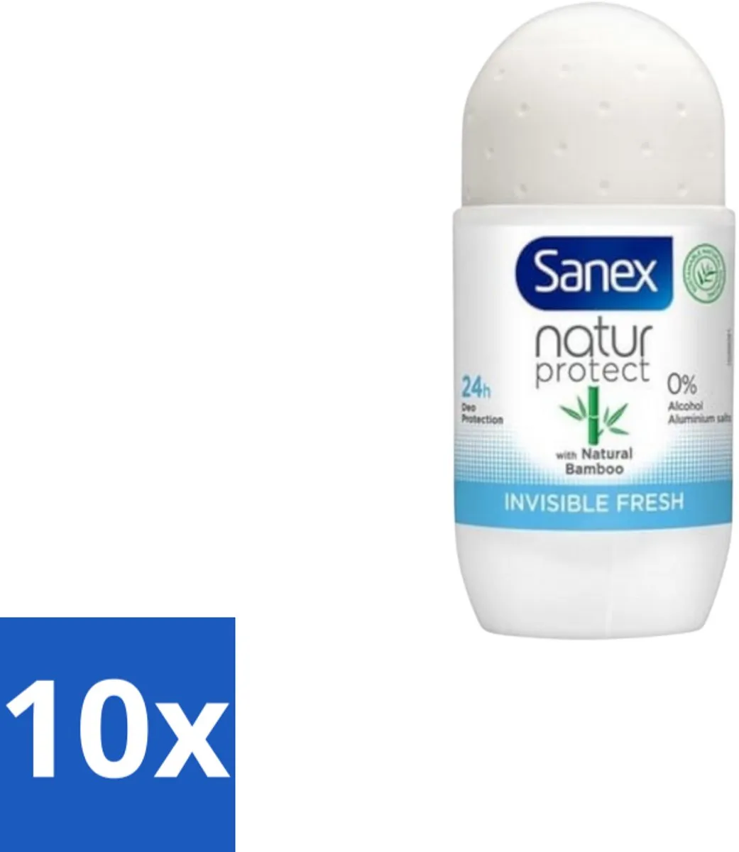 Sanex Bamboo Invisible Fresh Deo Roll-on 50ml - 10 Stuks - afbeelding 2 van 2