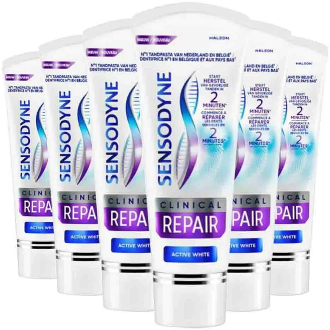 Sensodyne Clinical Repair Active White Tandpasta - 450ml (6x75ml)