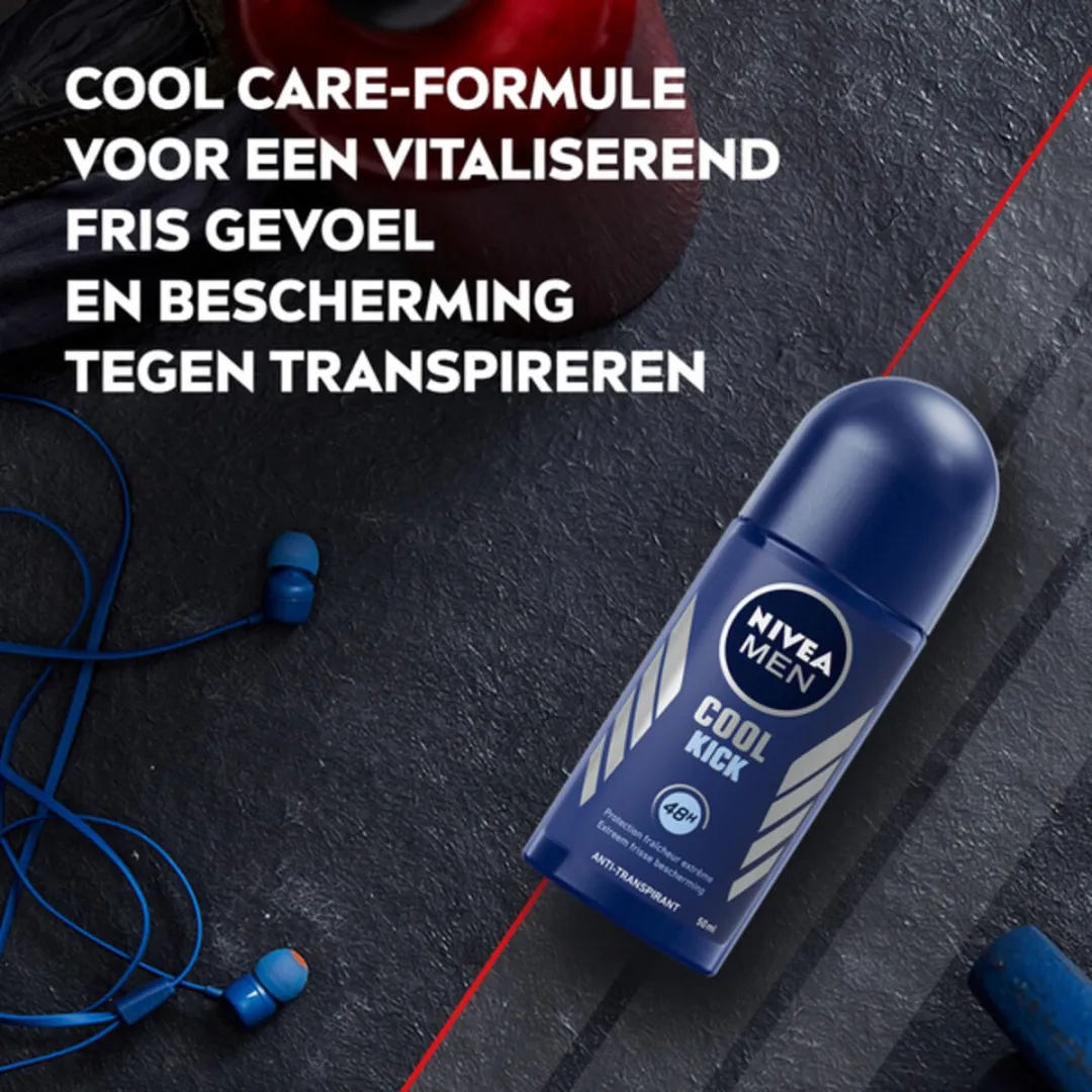 NIVEA MEN Cool Kick Anti-Transpirant Deo Roller 300ml - 6 Stuks