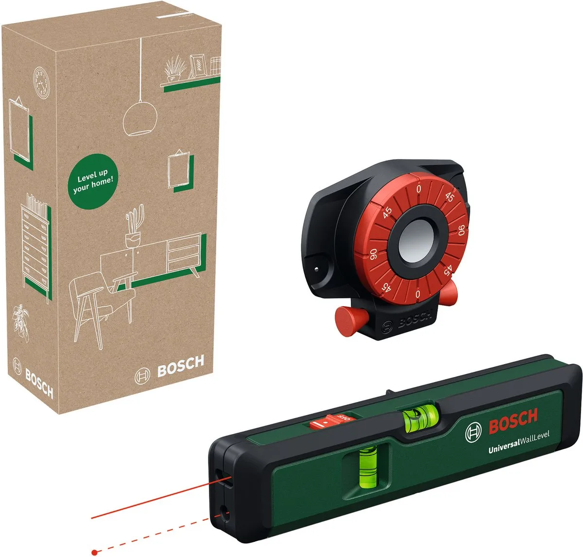 Bosch UniversalWallLevel Laserwaterpas - 2x AAA - Rood/ Groen/ Zwart