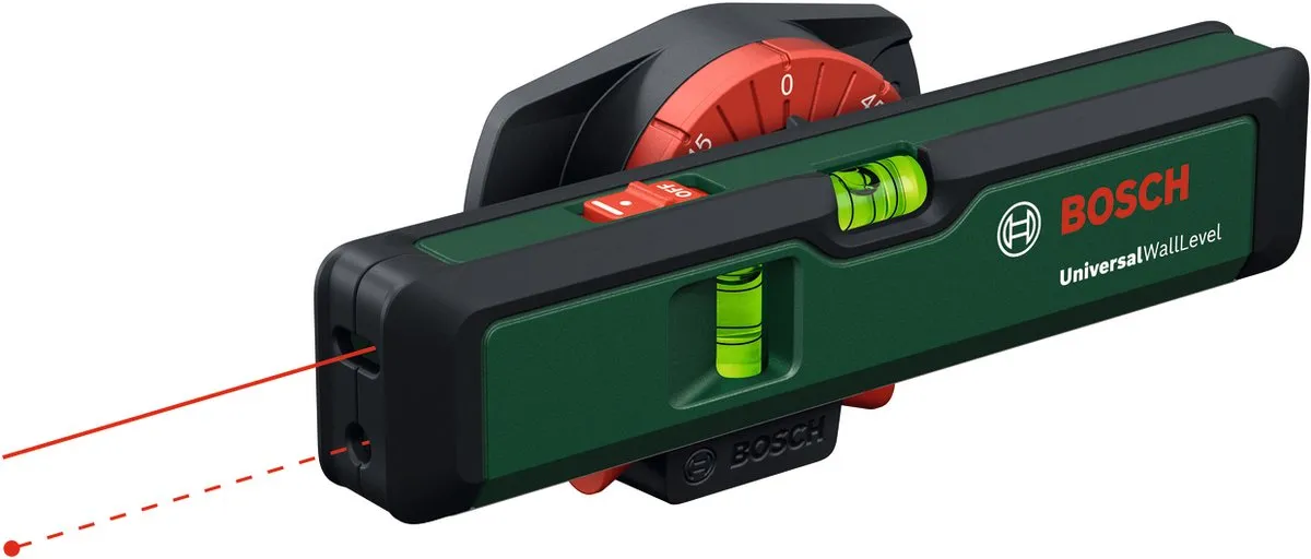 Bosch UniversalWallLevel Laserwaterpas - 2x AAA - Rood/ Groen/ Zwart