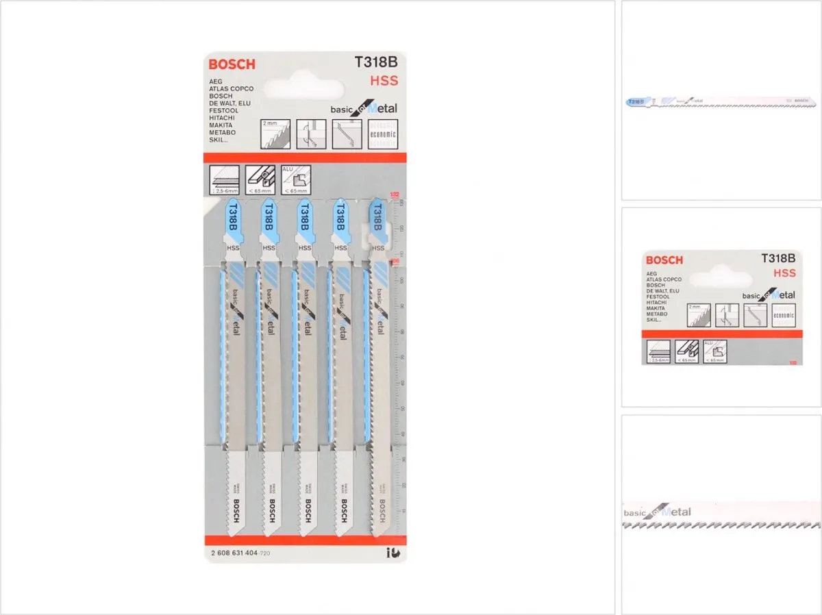Bosch T 318 B Decoupeerzaagbladen - 5 Stuks - Metaal