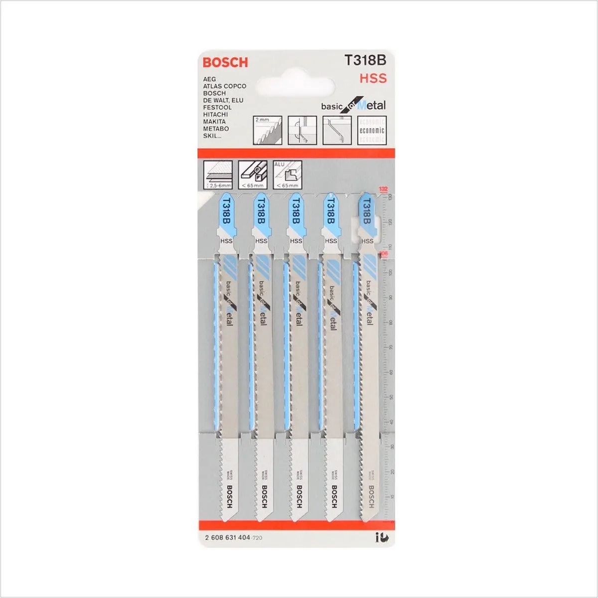 Bosch T 318 B Decoupeerzaagbladen - 5 Stuks - Metaal