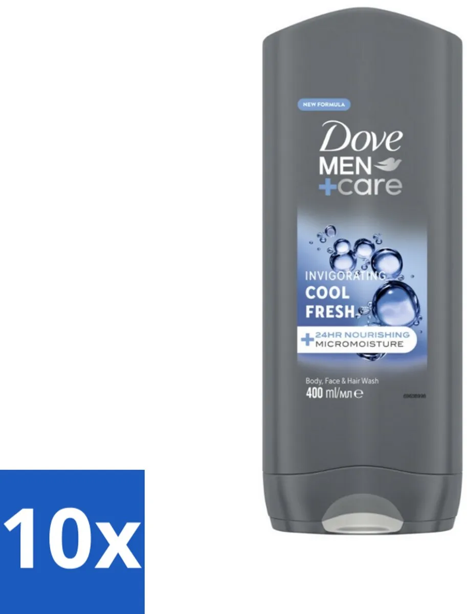 10 x Dove - Douchegel - Men+ Care Cool Fresh - Verfrissend en energiegevend - 400 ml - Douchegel Voor Mannen - Verfrissend Douchegel - Hydraterende Douchegel - Micromoisture Technologie - Douchegel Voor Lichaam
