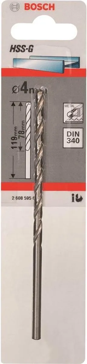 Bosch Metaalboren HSS-G DIN 340 4mm