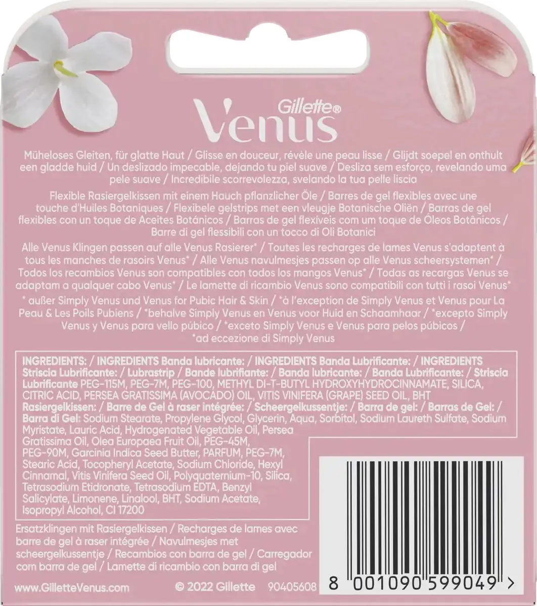 Gillette Venus ComfortGlide Spa Breeze Scheermesjes 8 Stuks - 3 Bladen - Zwart