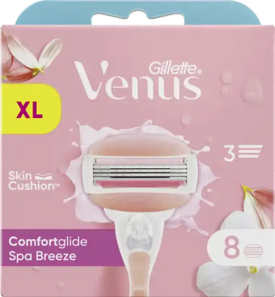 Gillette Venus ComfortGlide Spa Breeze Scheermesjes 8 Stuks - 3 Bladen - Zwart