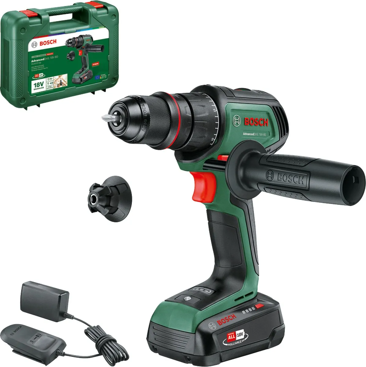 Bosch AdvancedDrill 18V-80 QuickSnap 06039E2001 Accu-schroefboormachine - 2 snelheden