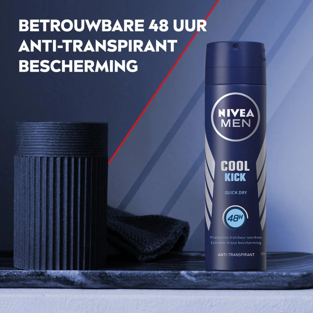 NIVEA MEN Cool Kick Deodorant Spray 450ml - 3 Stuks
