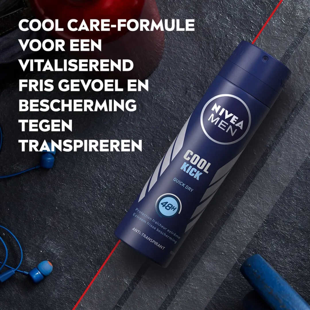 NIVEA MEN Cool Kick Deodorant Spray 450ml - 3 Stuks - afbeelding 6 van 6