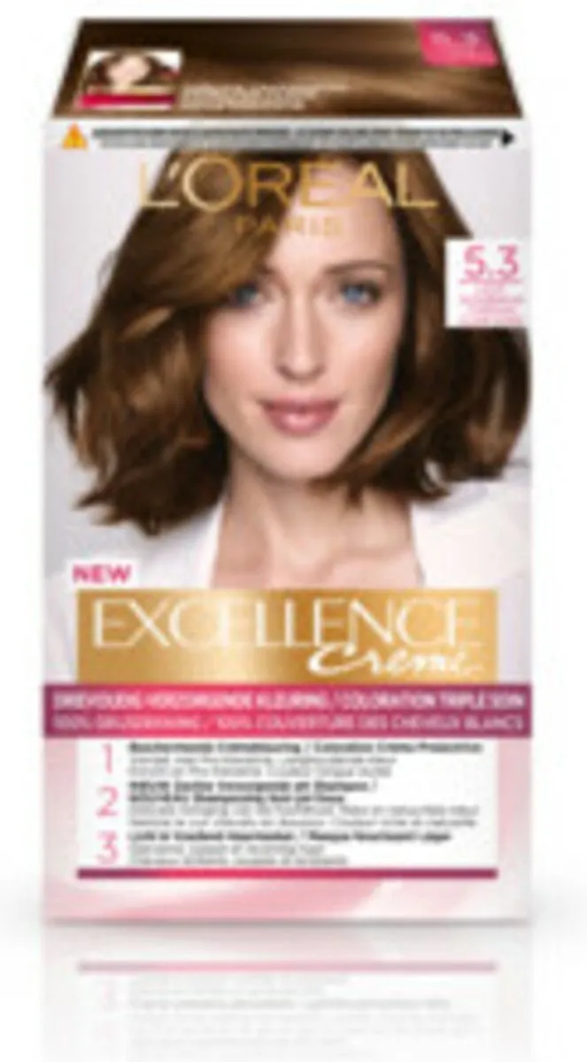 L'Oréal Excellence Crème Haarverf 5.3 + Magic Retouch Spray - 2 Stuks