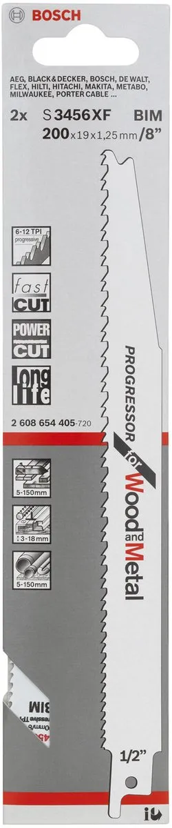 Bosch S 3456 XF Reciprozaagbladen - 2 Stuks - afbeelding 6 van 6