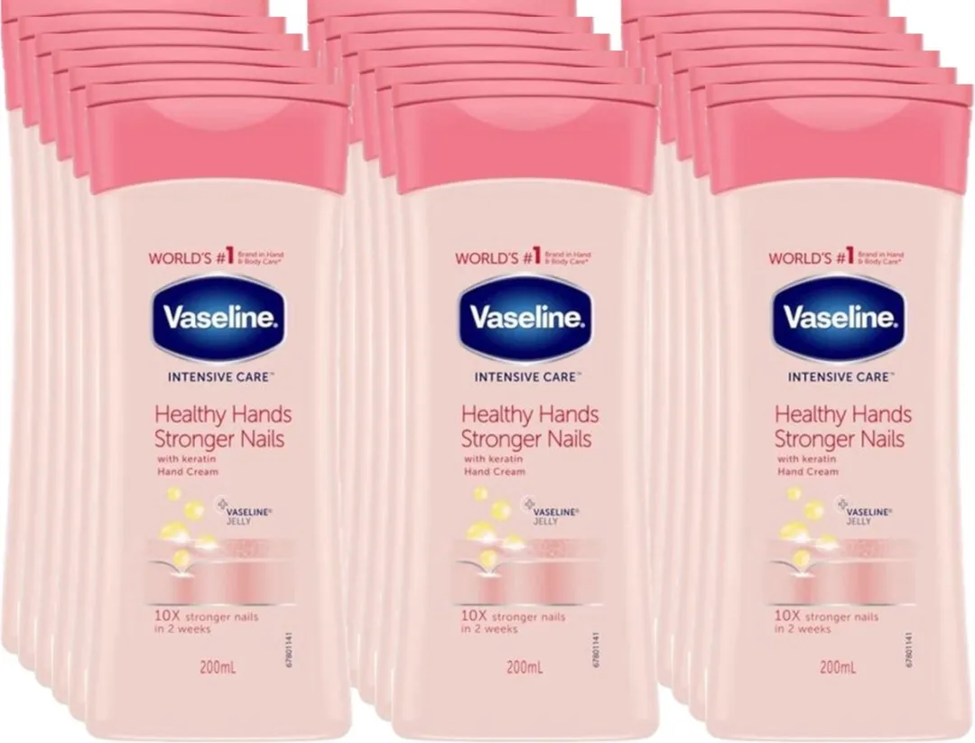 Vaseline Handcreme - Healthy Hands & Stronger Nails - Voordeelverpakking 18 x 200 ml