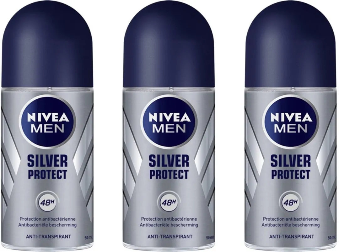 NIVEA Men Silver Protect Deo Roller - 3x50ml