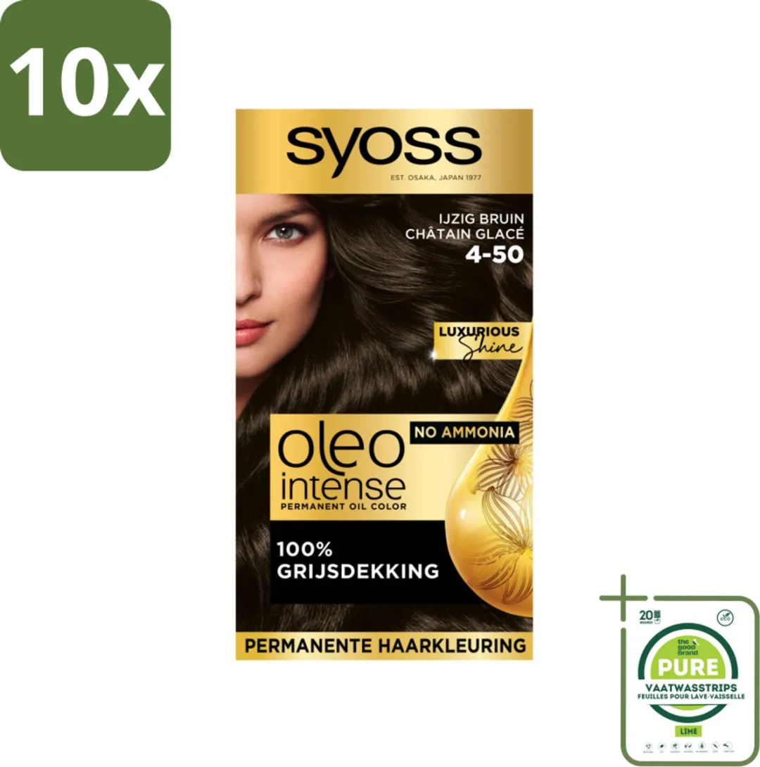 SYOSS Oleo Intense Haarverf 4-50 Ijzig Bruin - 1150ml - 10 Stuks