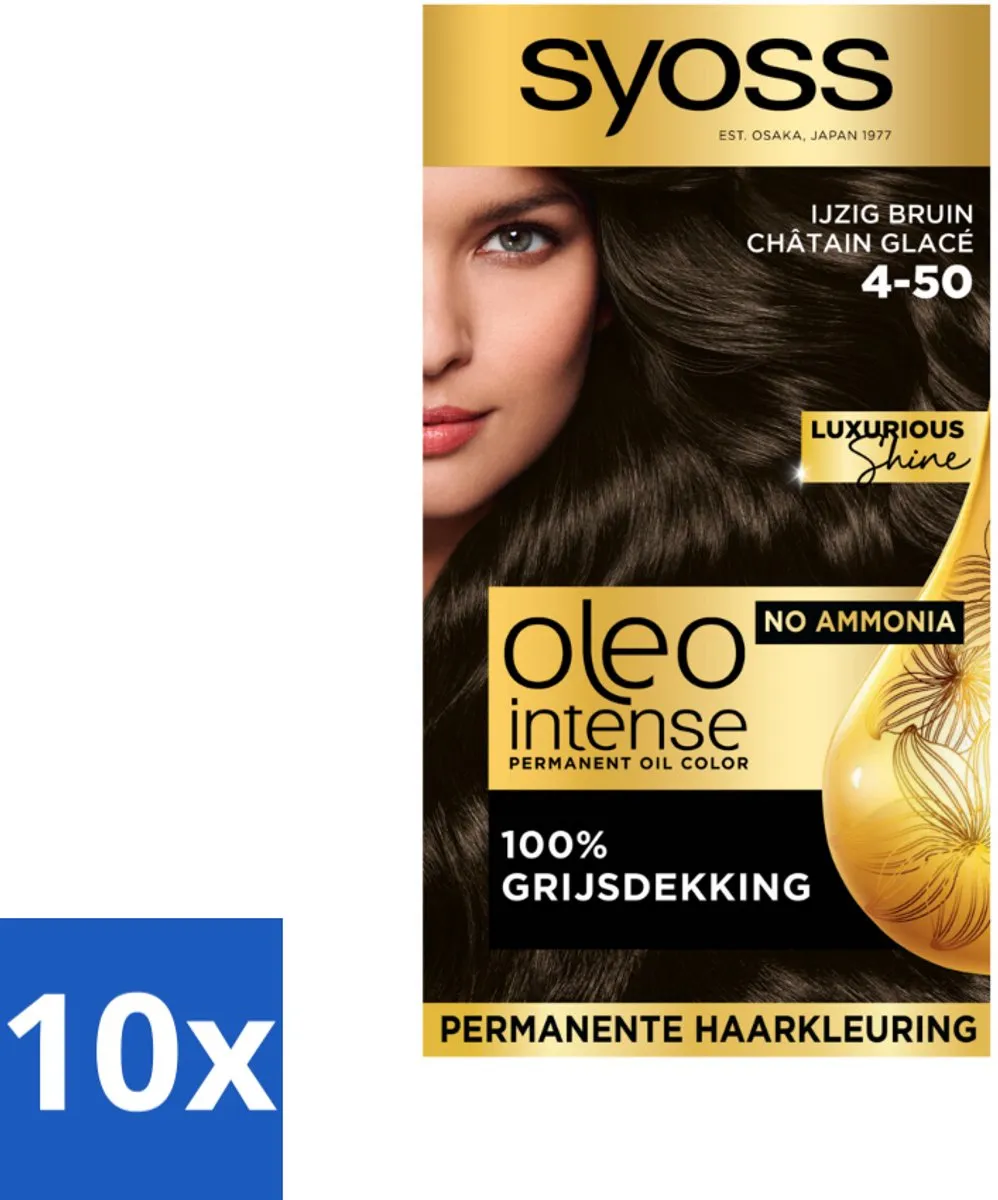 SYOSS Oleo Intense Haarverf 4-50 Ijzig Bruin - 1150ml - 10 Stuks