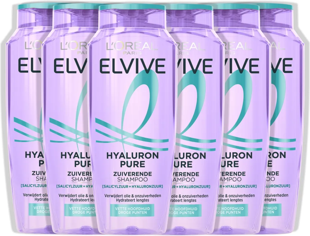 L'Oréal Paris Elvive Hyaluron Zuiverende Shampoo 6x250ml