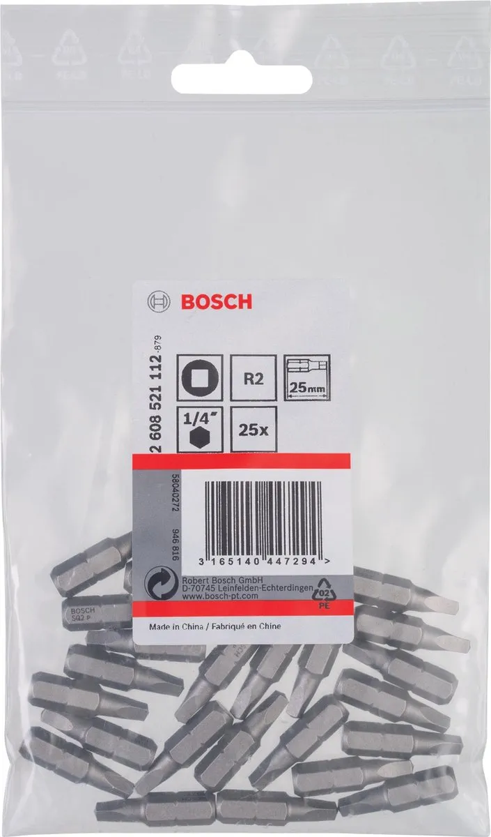 Bosch BIT 4-Kant 25mm 25 Stuks