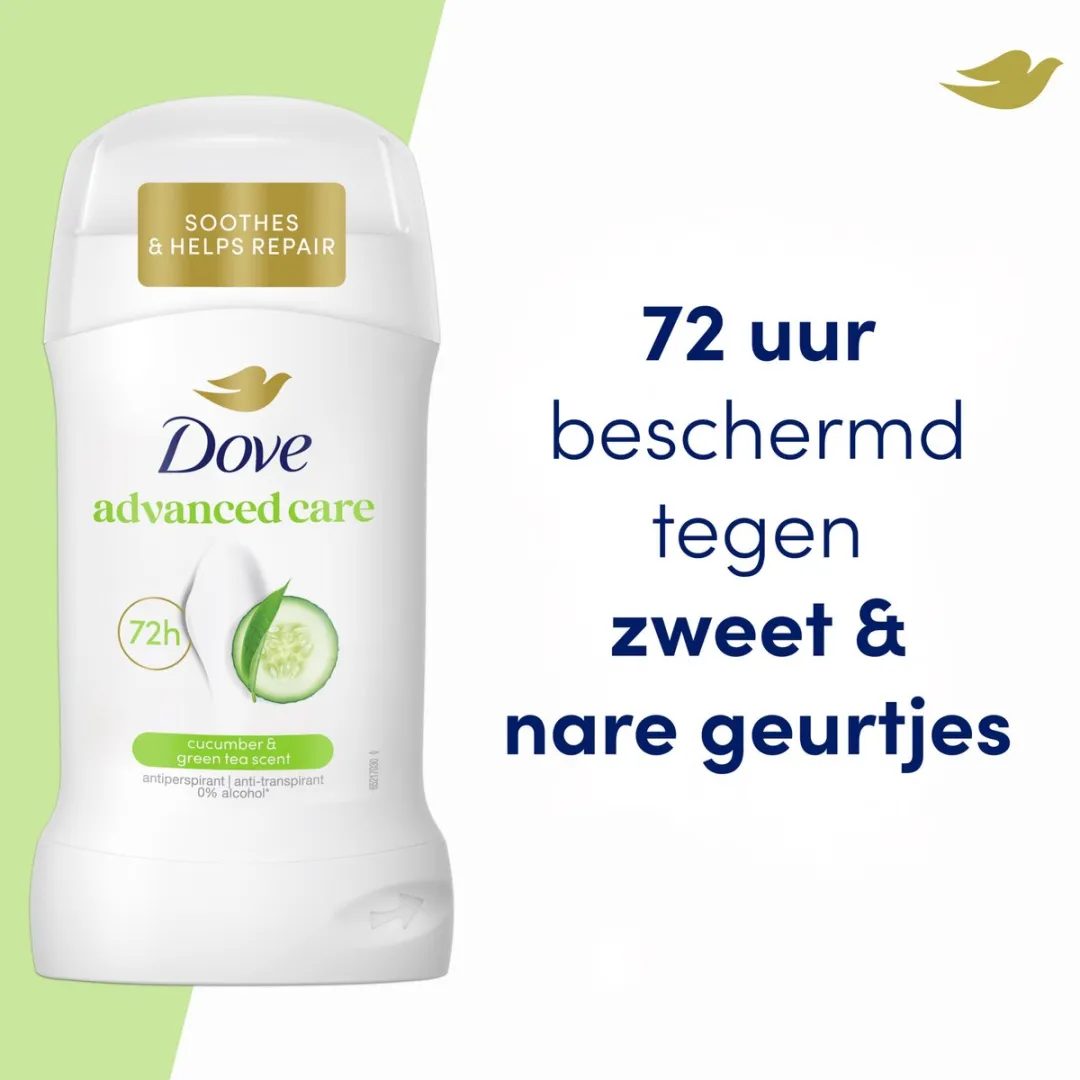 Dove Anti-Transpirant Stick Advanced Care Komkommer & Groene Thee - 6x50ml
