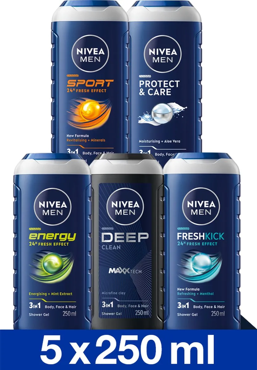 NIVEA MEN Douchegel Mixset 5x250ml