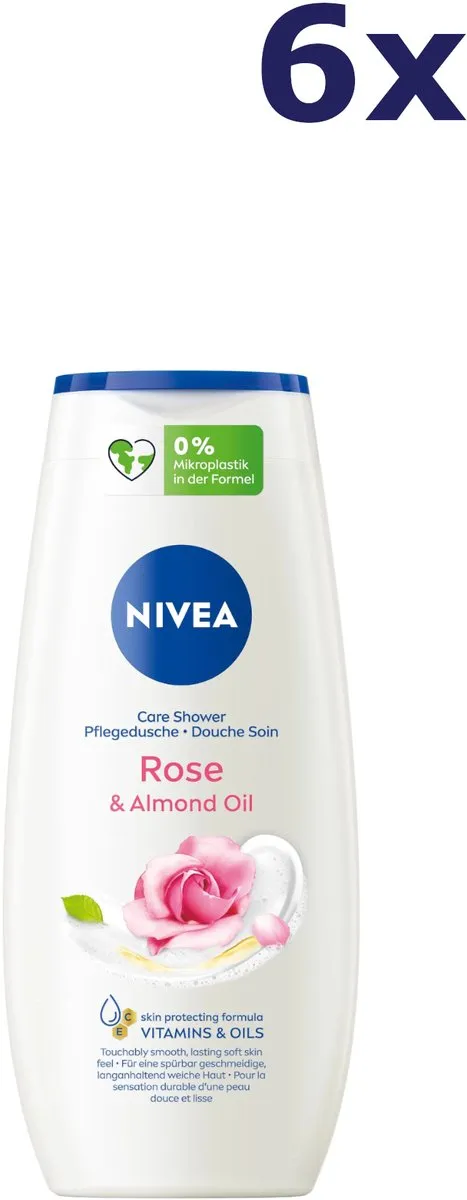 NIVEA Care Douchegel Rose & Almond Oil - 6x 250ml