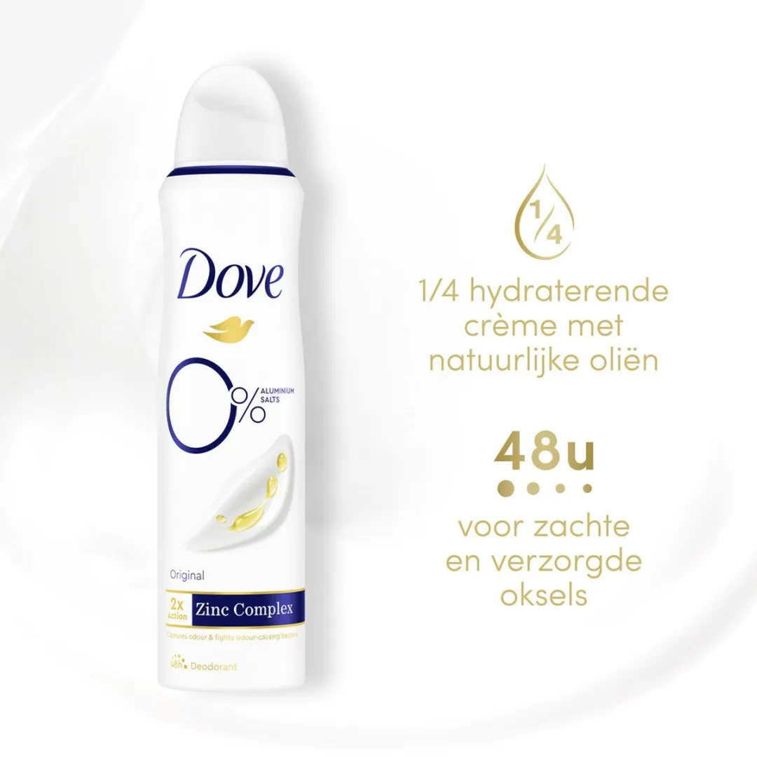 Dove 0% Aluminiumzouten Original Deo Spray 150ml