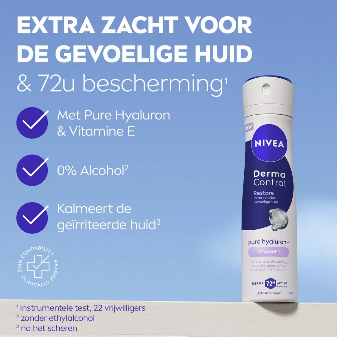 NIVEA Derma Control Restore Deodorant Spray 150ml - 6x150ml