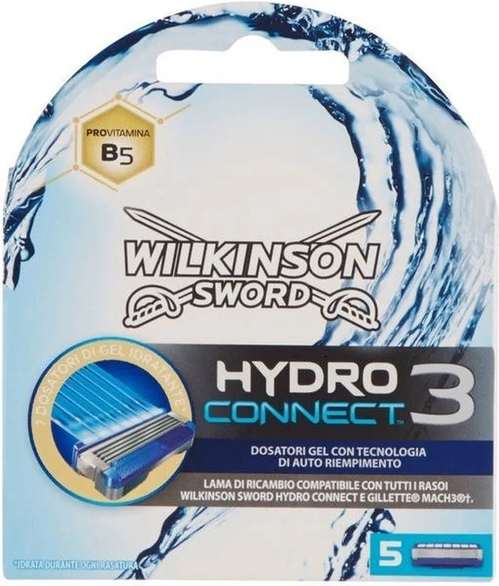 Wilkinson Sword Hydro 3 Connect Navulmesjes Blauw - 5 Stuks