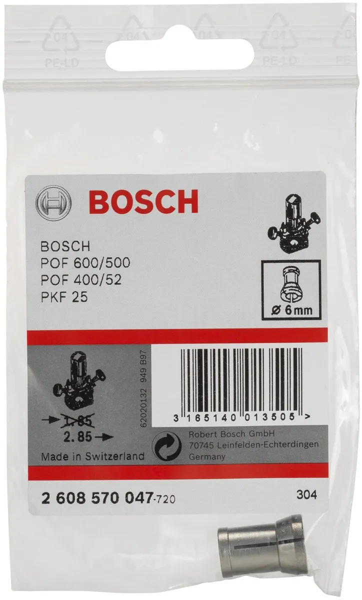 Bosch Spantang voor freesmachine 6mm - Grijs