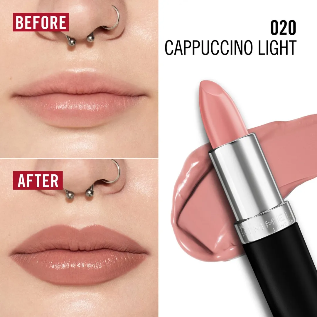 Rimmel London Lasting Finish Satin Lipstick 020 Cappuccino Light - 3 Stuks