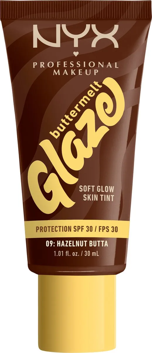NYX Buttermelt Glaze Foundation Hazelnut Butta 30ml - SPF 30